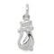 Sterling Silver Cat Charm Pendant Kitty Jewelry 17mm x 8mm
